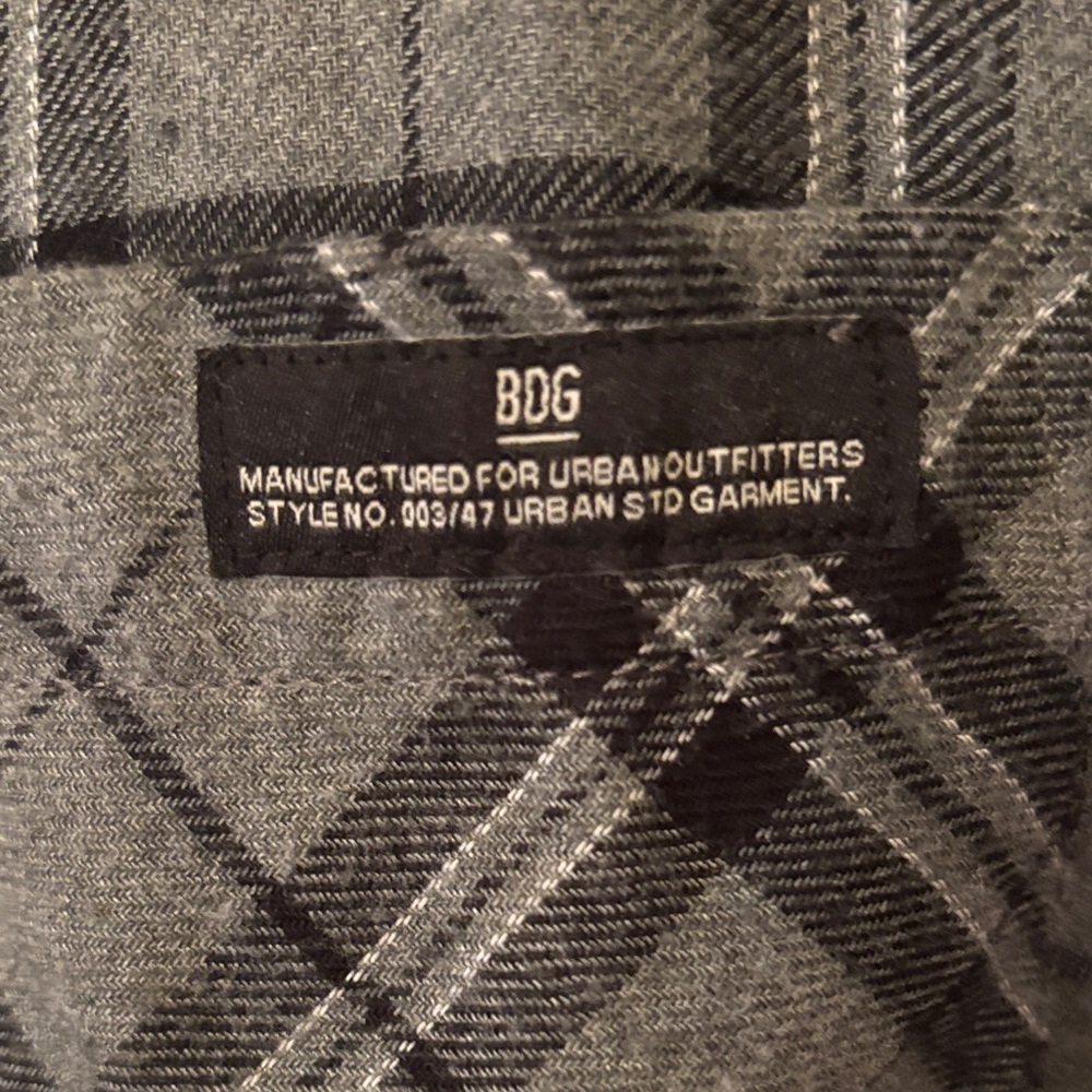 BDG Urban Outfitters Black and Gray Checkered Button Down Shirt - Picture 3 of 9